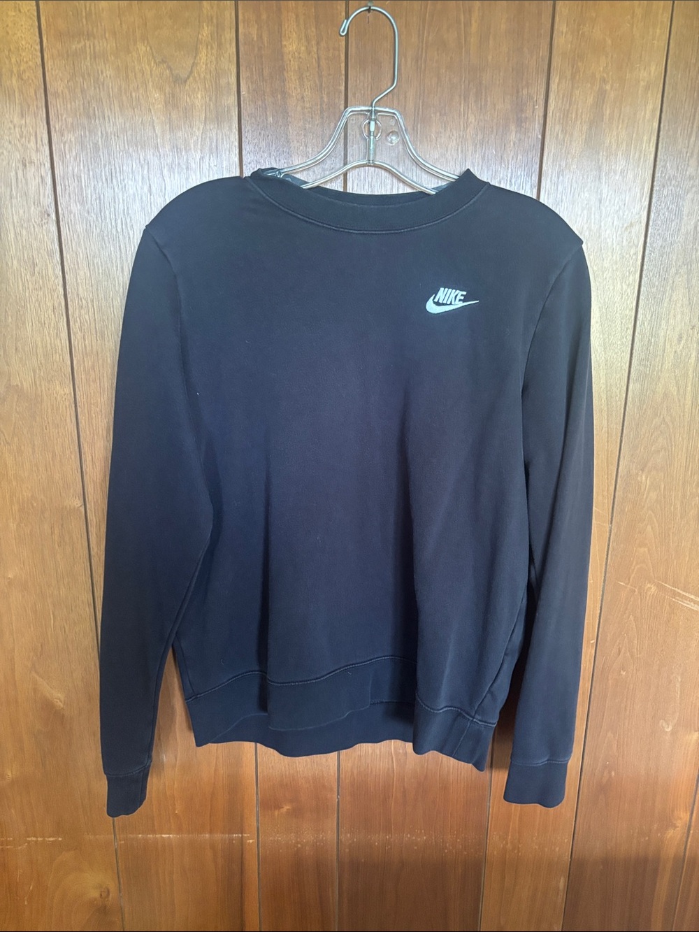 Nike Black Crewneck Sweatshirt with White Swoosh